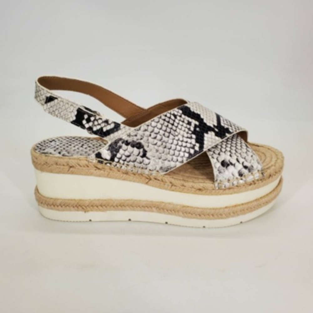 Marc Fisher Shoes Womens Gandy Multi Snakeskin 9.5 Slingback Sandals Wedge‎